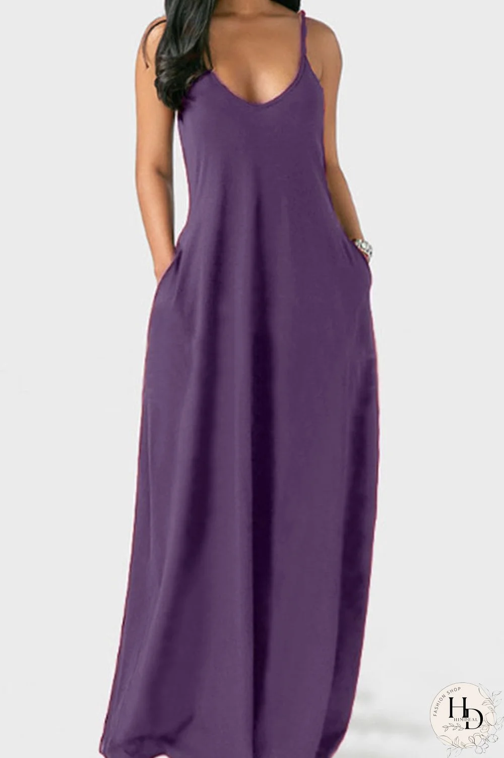 Wine Red Milk. Fashion Sexy Casual Spaghetti Strap Sleeveless Slip Princess Dress Floor-Length Solid Dresses