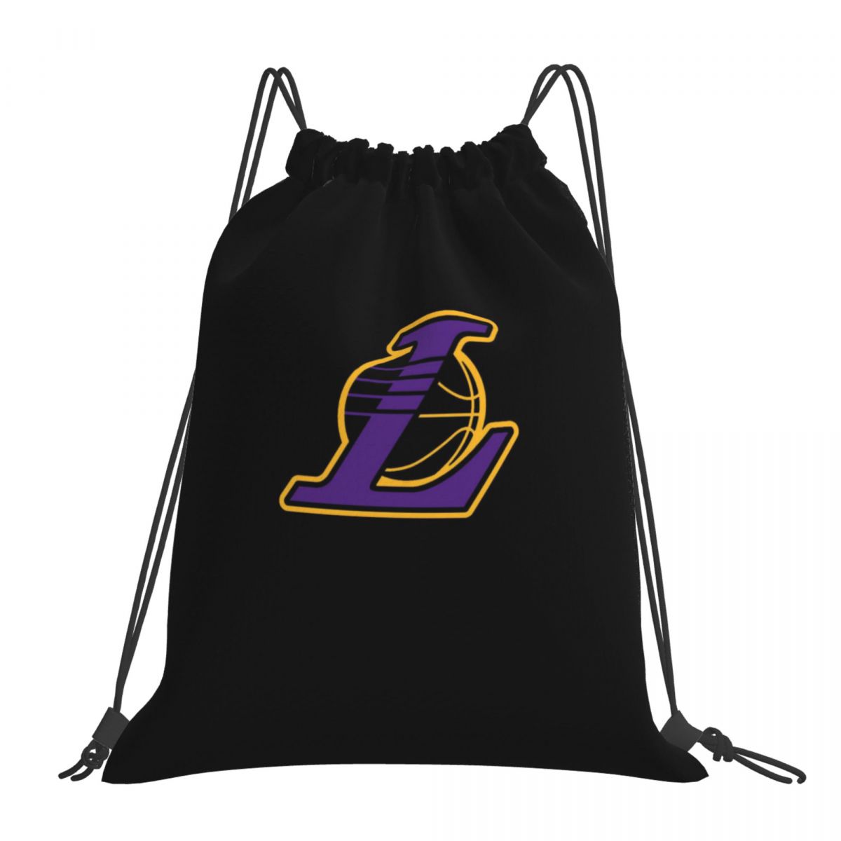Los Angeles Lakers Logo Minimalist Unisex Drawstring Backpack Bag Travel Sackpack