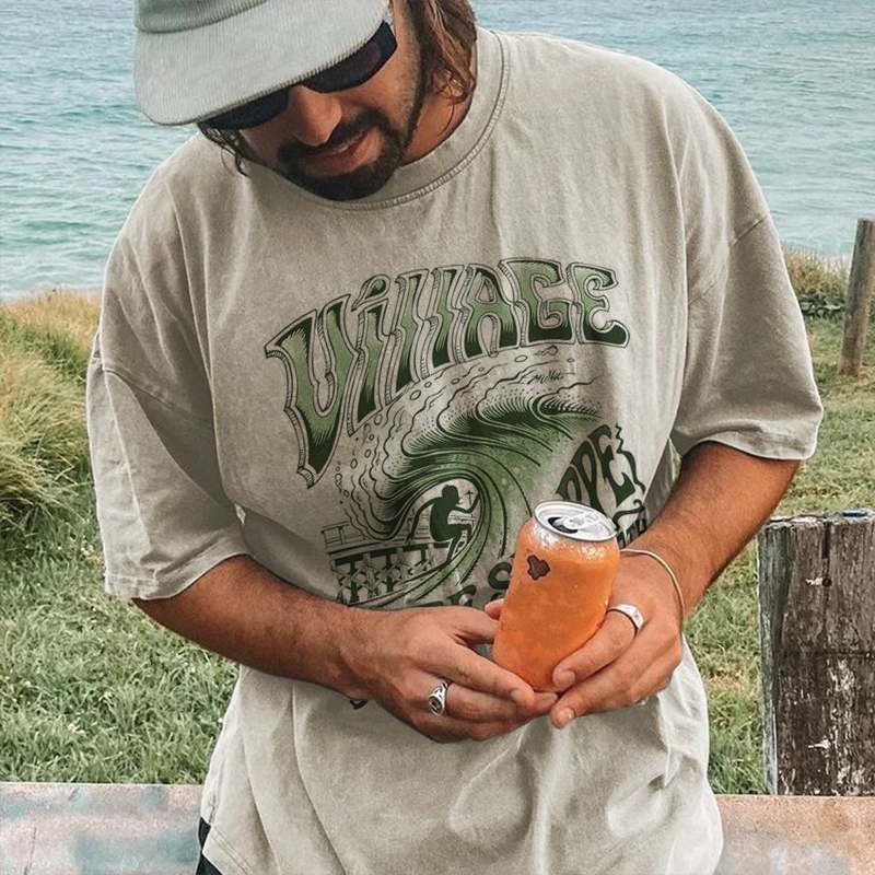 Men's Surfing Surf-Inspired Graphic T-shirt
