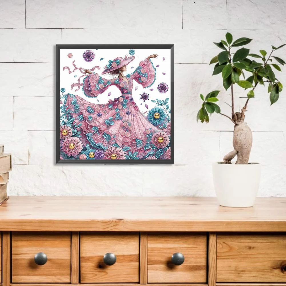 Diamond Painting - Partial Special Shaped Drill - Elegant Lady(Canvas|30*30cm)