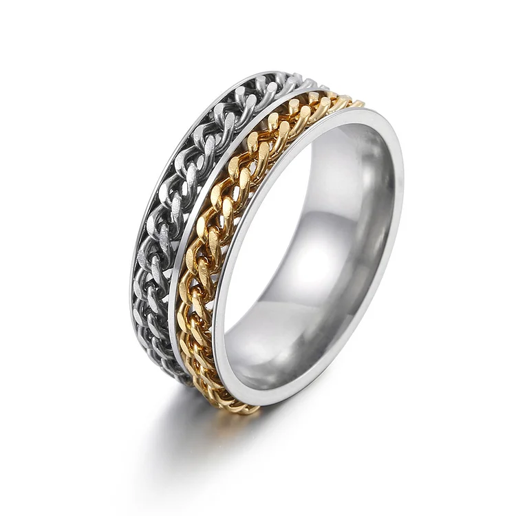 Double Chain Stainless Steel Turnable Ring