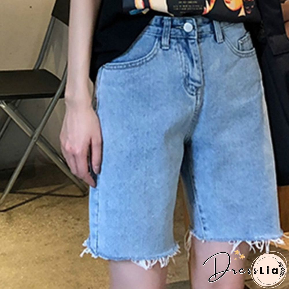 Women High Waist Stretch Shorts Ladies Baggy Denim Jeans Hot Pants