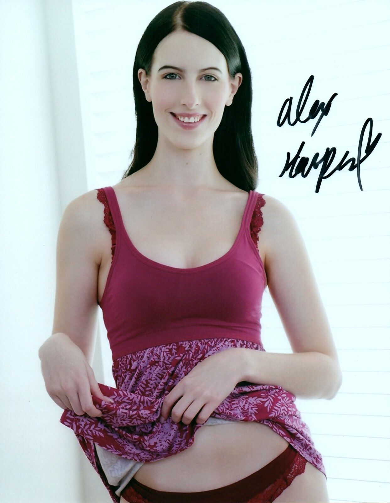 Alex Harper In Flashing Panties Model Signed 8x10 Photo Poster painting COA Proof 2