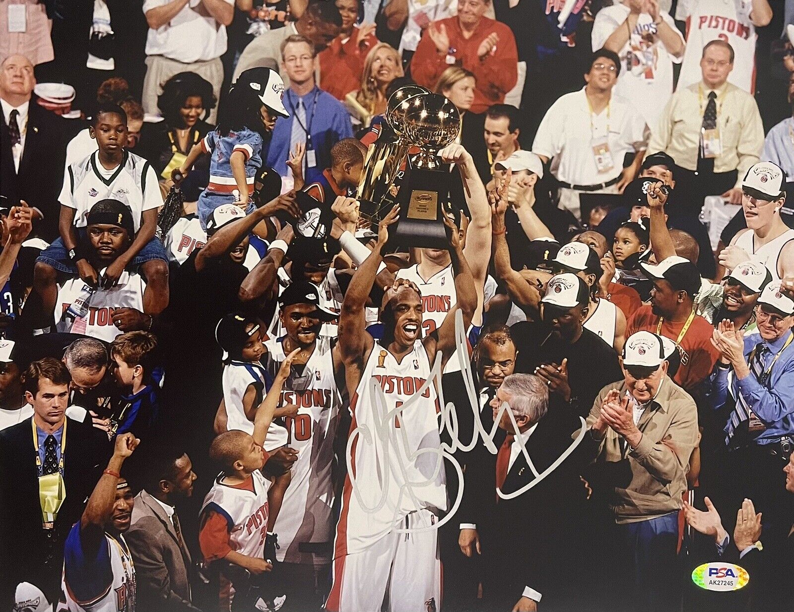 Chauncey Billups Signed Autographed Detroit Pistons 11x14 Photo Poster painting PSA/DNA