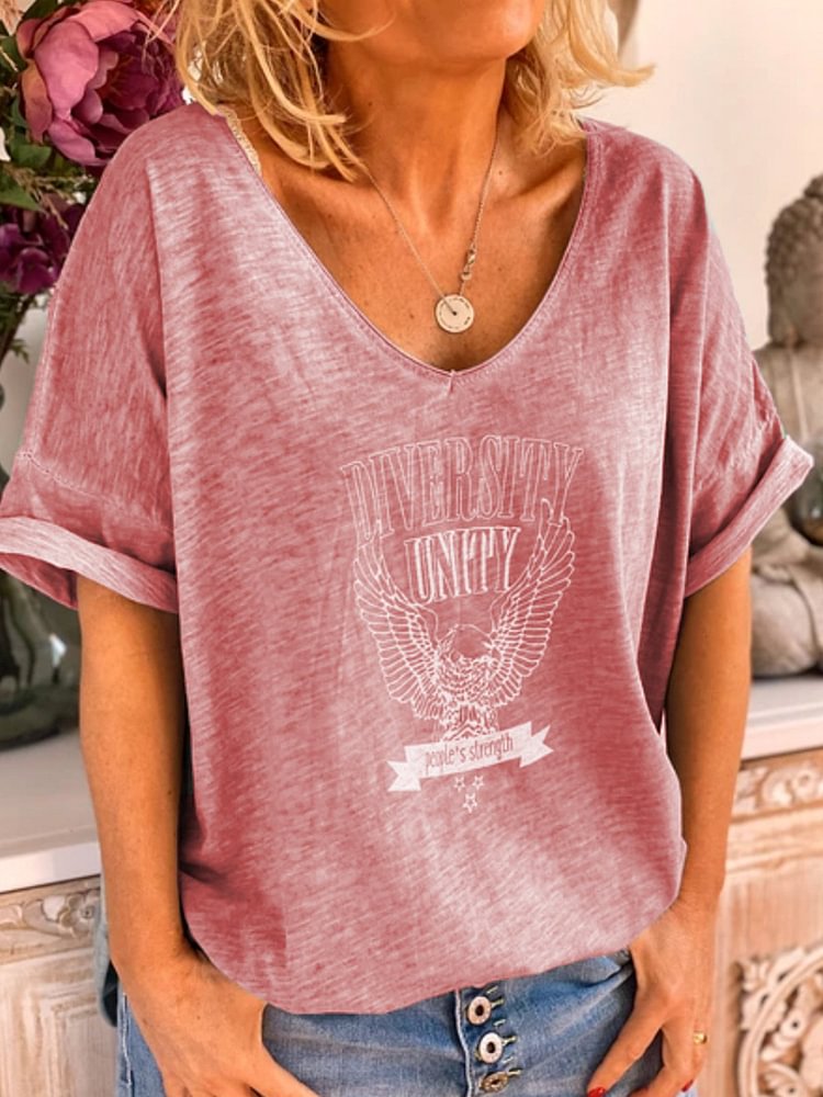 Bestdealfriday Summer Loose European And American Short Sleeved Casual Printed T-Shirt 9401628