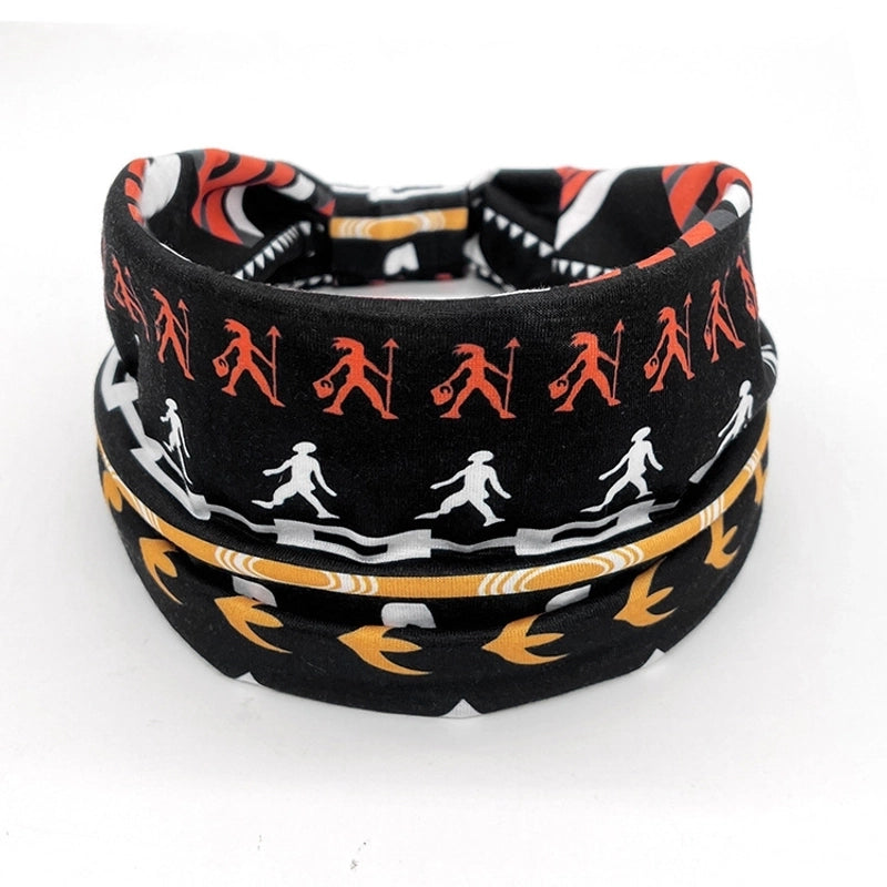 Women’s Hair Band African Print Pattern Wide Edge Elastic Knot Sports Yoga Headband Women’s Headwear Hair Accessories