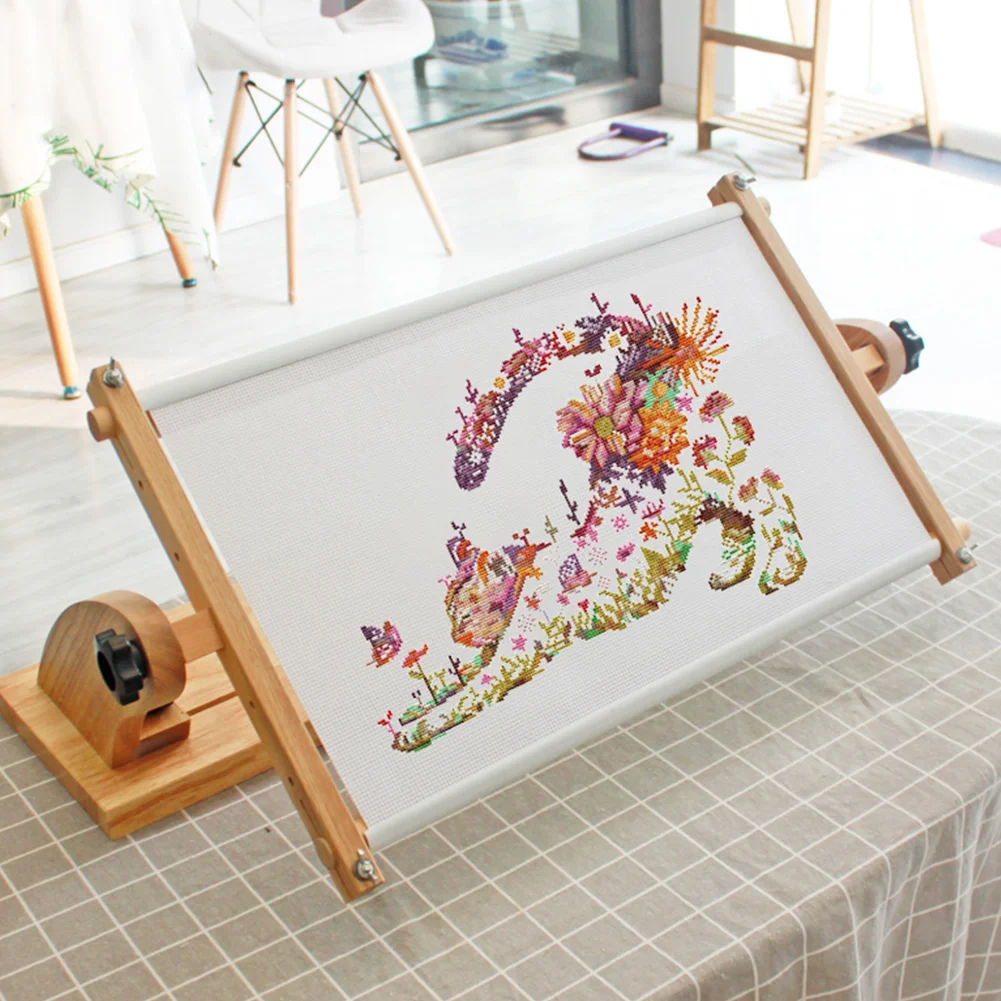 11ct Stamped Cross Stitch - Flower Cat(46*46cm)