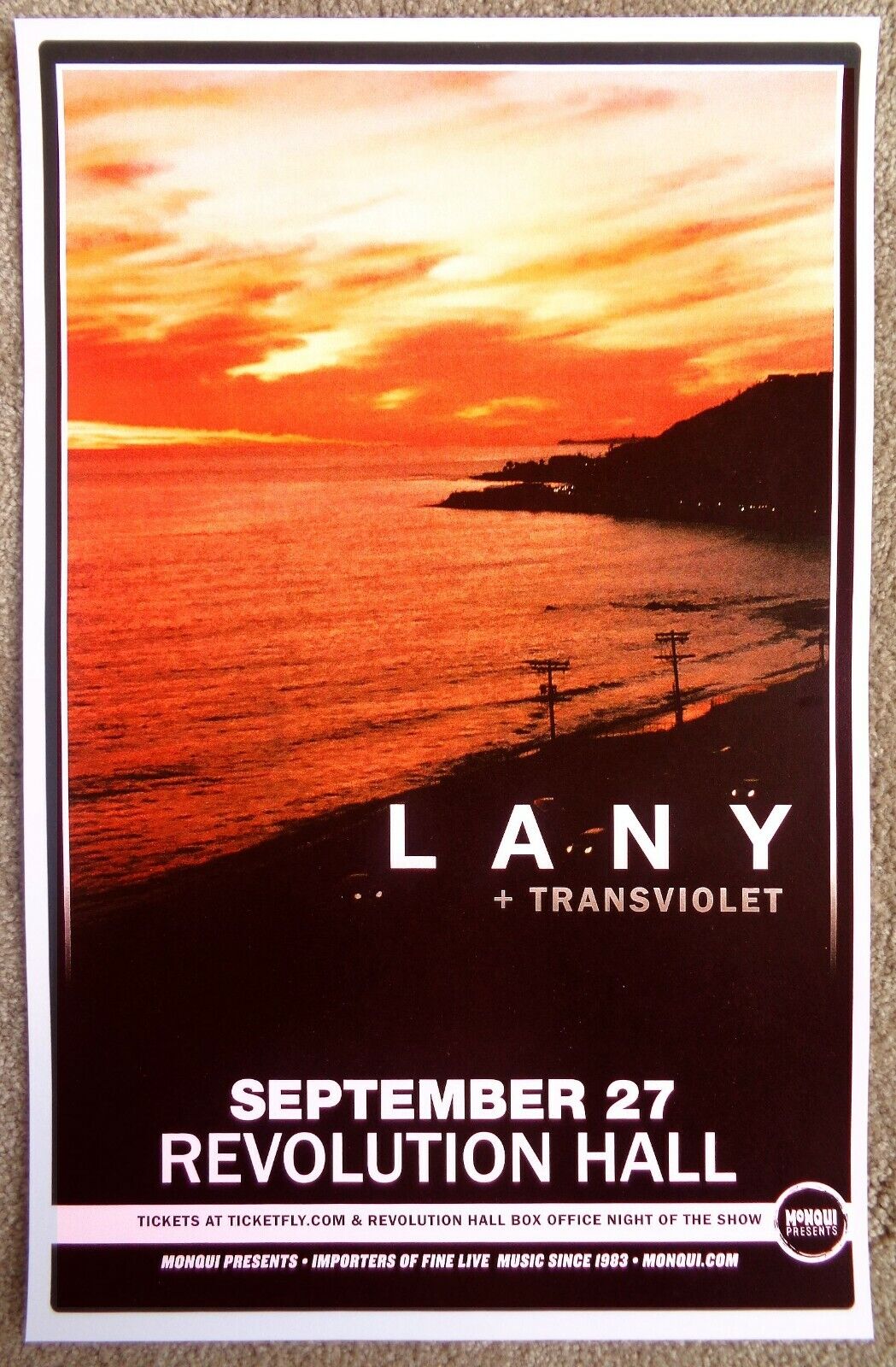 LANY 2016 Gig POSTER Portland Oregon Concert