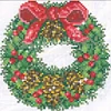Xmas Wreath - 9CT Partial Beaded Cross Stitch Kit(21x21cm)