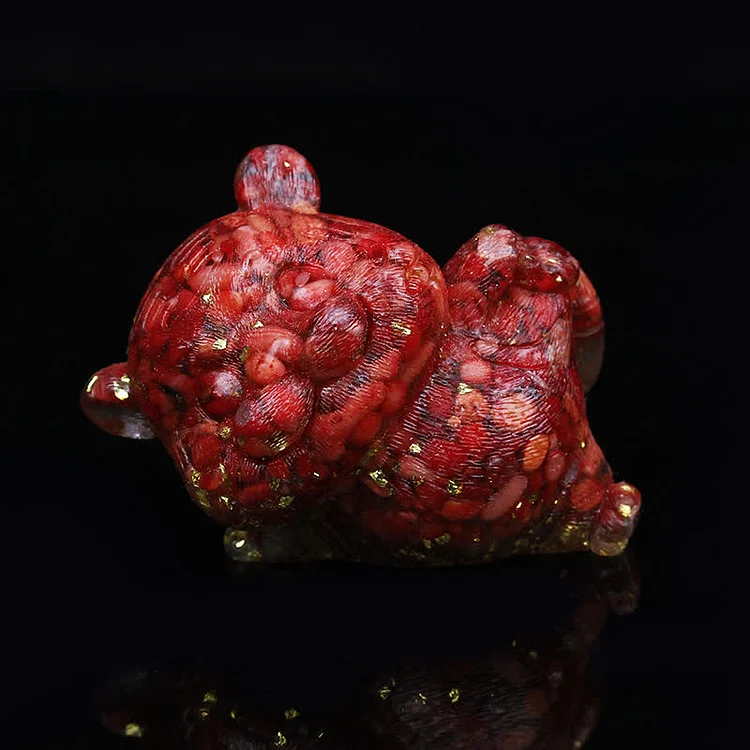Cute Piggy Gemstone Decoration-Red Agate