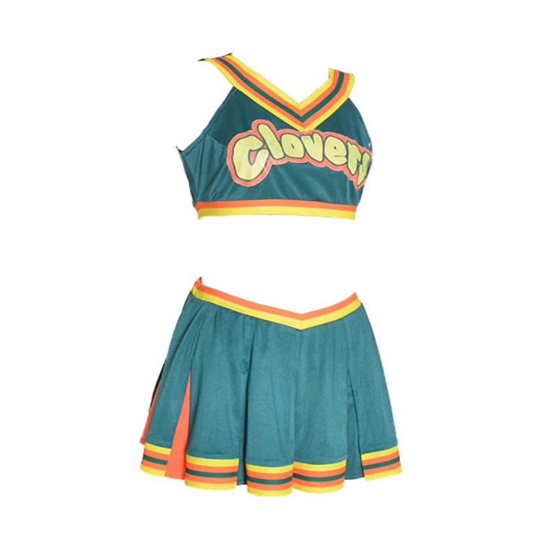 Bring It On Costume Clovers Green Cheerleader Uniform Cosplay Costume Halloween Outfit for Women