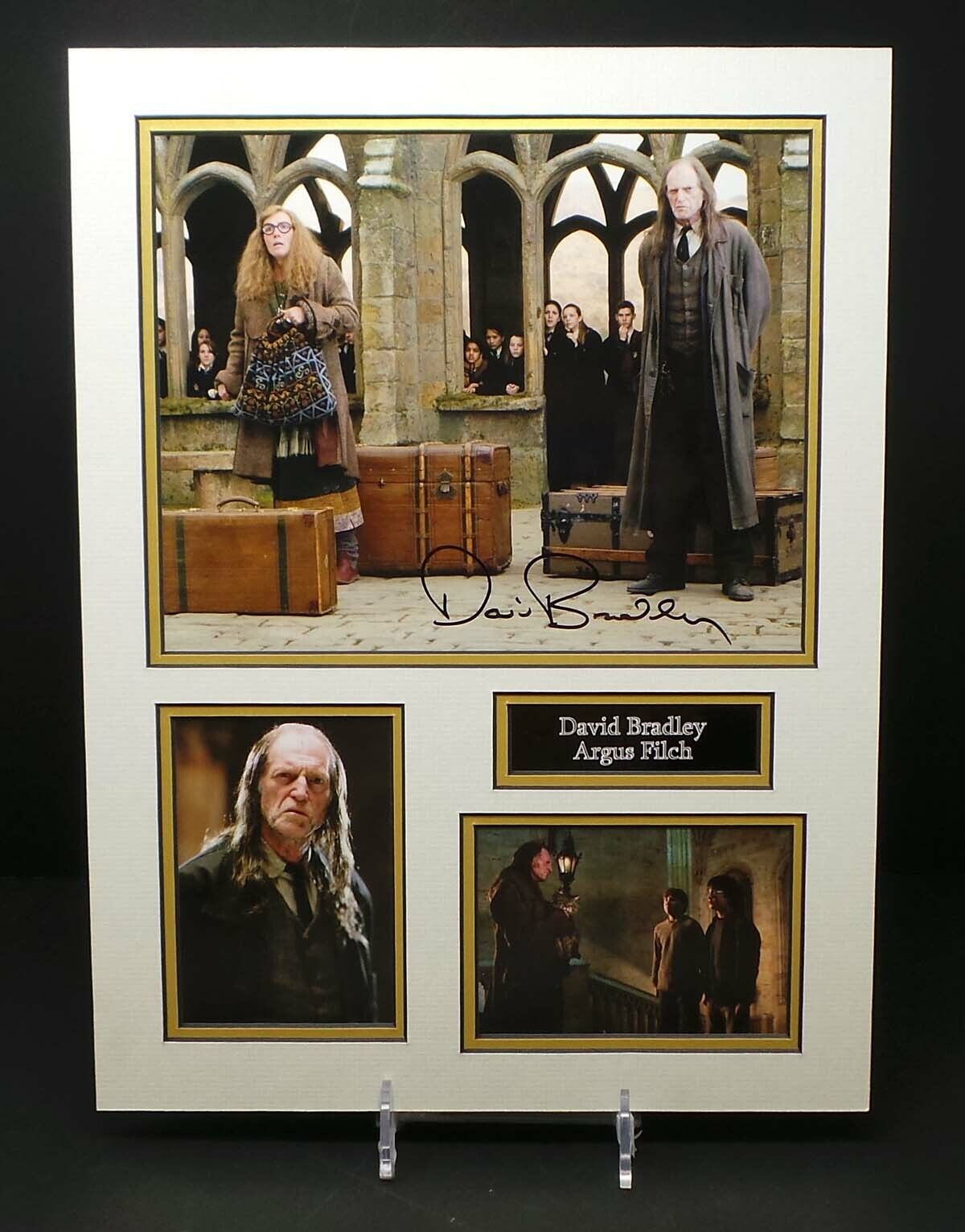 David BRADLEY Signed Mounted Harry POTTER Photo Poster painting Display AFTAL RD COA Argus FILCH