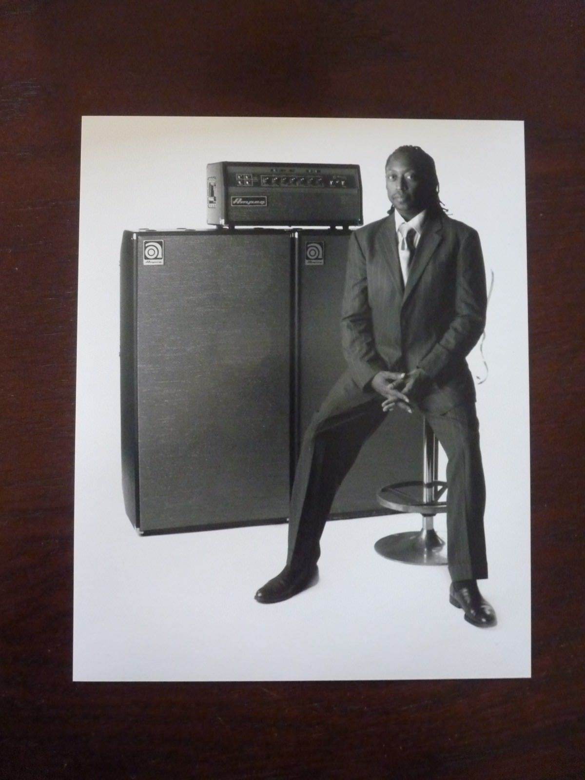 Rolling Stones Darryl Jones Bass 8x10 B&W Promo Photo Poster painting