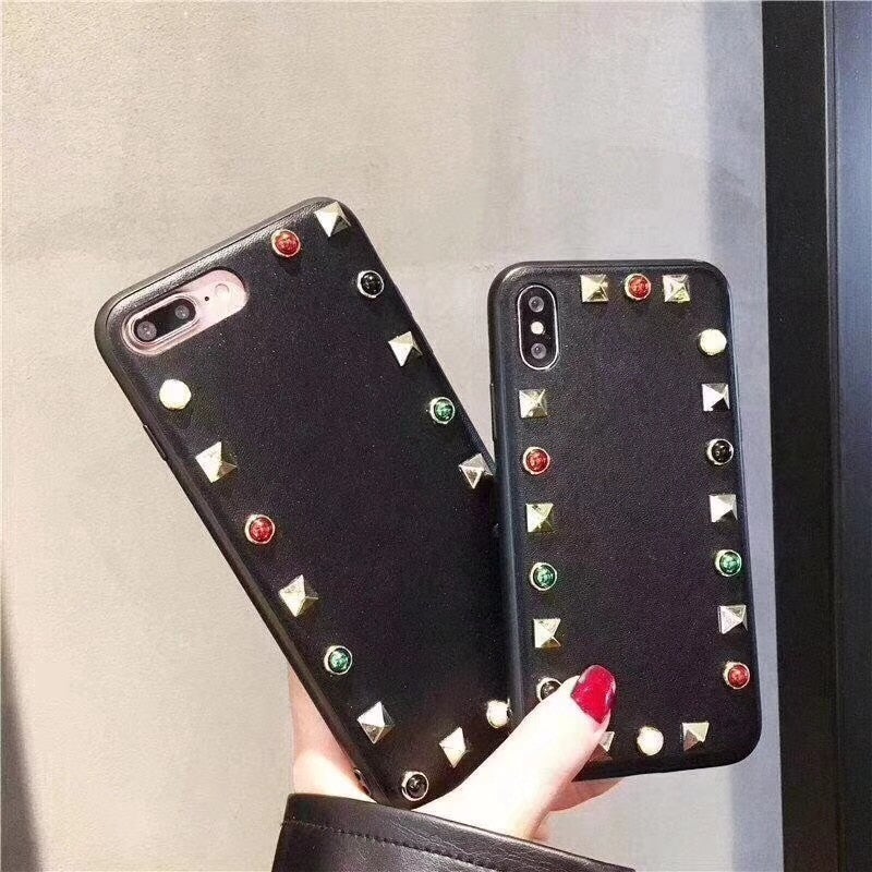 Luxury Leather Studded Phone Case