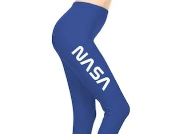 pornhint Pornhint Women's NASA Letter Printed Leggings for Regular Plus 3X5X