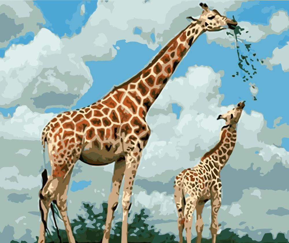 

Giraffe With Its Baby – Paint By Numbers - 40*50CM, 501 Original