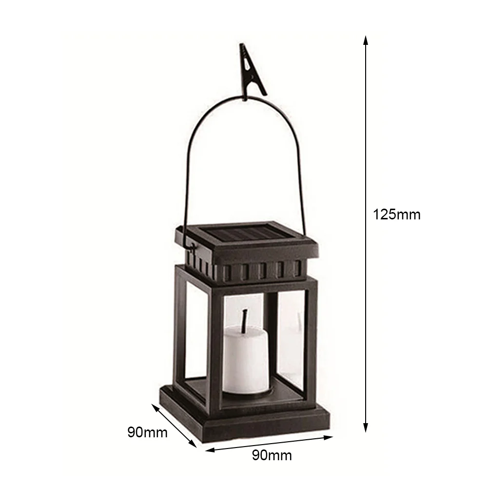 Retro Lantern Candle Twinkle Lamp LED Solar Light Garden Hanging Decoration