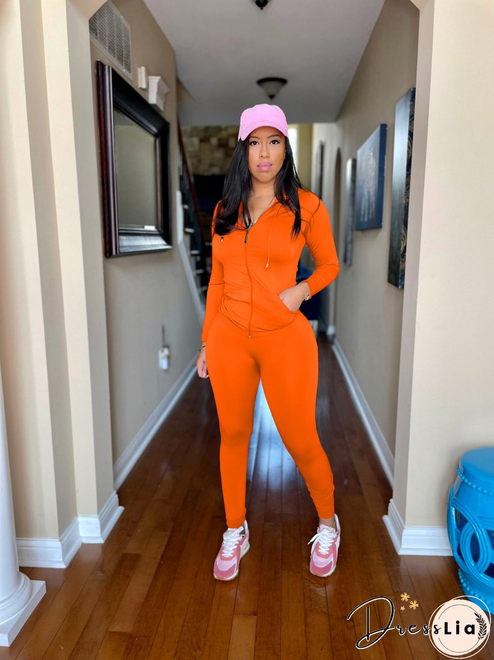 Zipper Hooded Sweatshirts Pants Joggers 2 Piece Suit