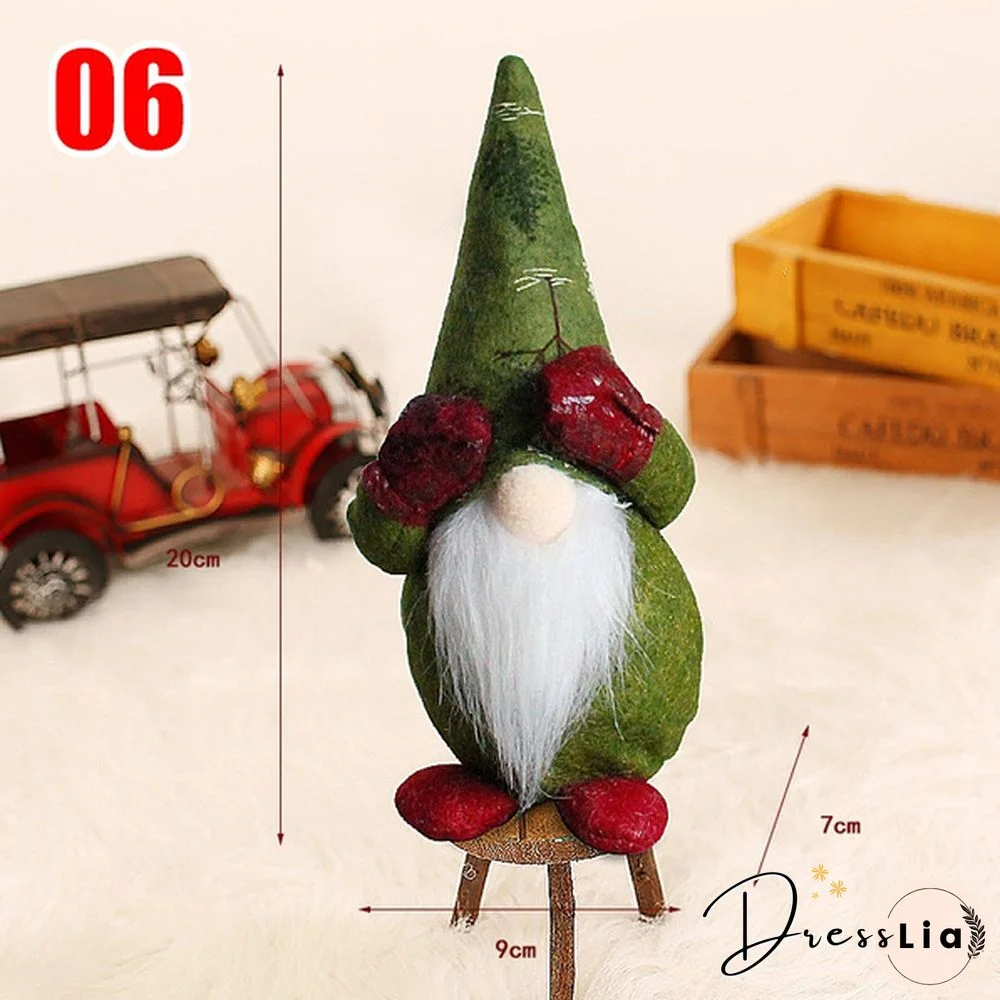 34Styles Elf Doll Ornaments Rudolph Santa Claus Gnomes Dwarf Faceless Plush Doll Swedish Tomte Dwarf