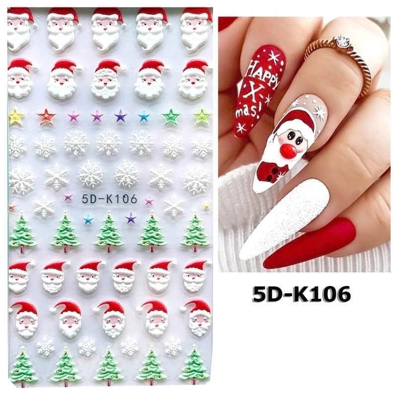Minimalist Santa Claus Paper Nail Patches 1 Piece