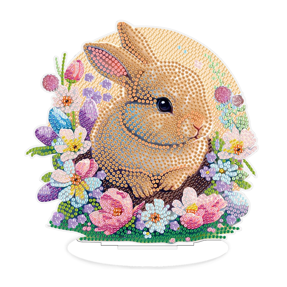 Acrylic Easter Bunny Diamond Painting Desktop Decorations Colorful Desktop Decor