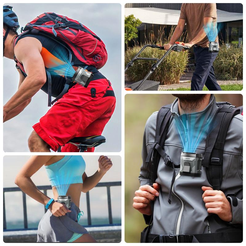 Product Introduction of Portable Waist Fan, Cool Clip, Neck, 27 hours long battery life, Detachable 4-speed 360° rotating LED night light (with 2 modes), USB rechargeable handheld fan for travel/car seat/bedroom use,Multifunction Electric Gifts for Mother's Day 17