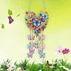 Acrylic Double Sided Flower Heart Crystal Wind Chimes Pendant Kit for Wall Decor