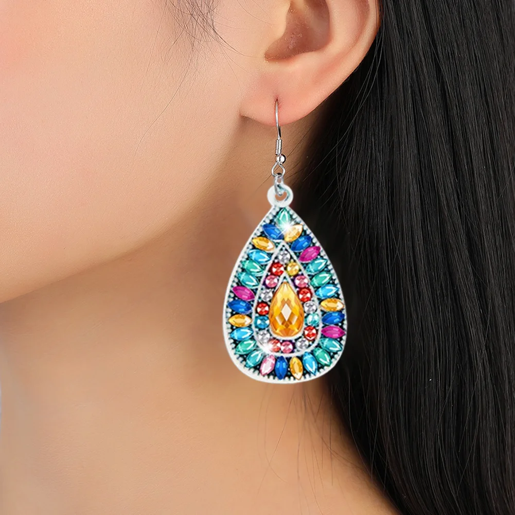 8Pairs Double Sided Diamond Painting DIY Earring Making Kit for Women Girls