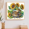 Sonnenblumen-Teetasse - speziell geformte Diamantmalerei - 30*30cm