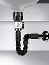 3In1 Bathroom Sink Drain Kit Flexible P-Trap Drain Pipe Replacement with Pop Up Stopper Expandable Flexible Downspout Pipe Anti Odor Filter Water Pipes