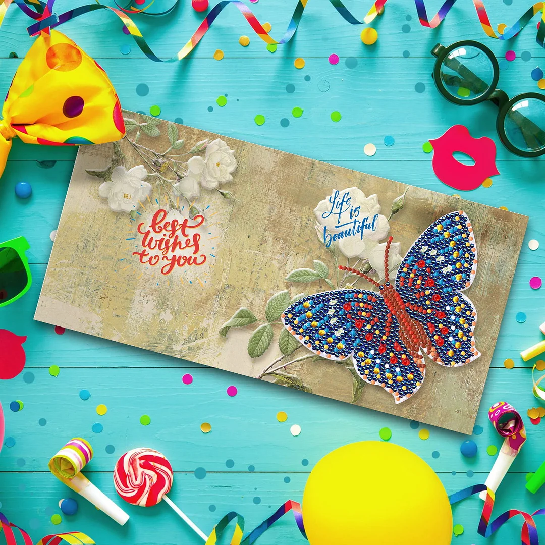 12pcs DIY Diamond Painting Greeting Cards Mosaic Birthday Postcard