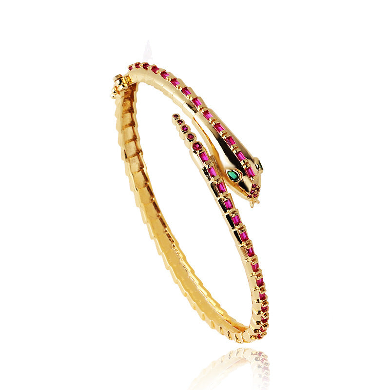 Snake Snake Zircon Electroplating Bangles