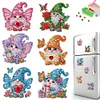 (US Local)6Pcs Butterfly Gnome Diamond Painting Fridge Magnet DIY Diamond Fridge Stickers