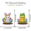 2pcs/set DIY Special Shape Diamond Painting Easter Bunny Egg Wooden Desk Ornament Craft Decor Kit