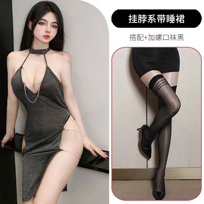 Churchf Night Vows Tiffic Lingerie Sexy Passion Student Suit Uniform Seduction Free From Pure Desire Silver Flaky Cheongsam Summer