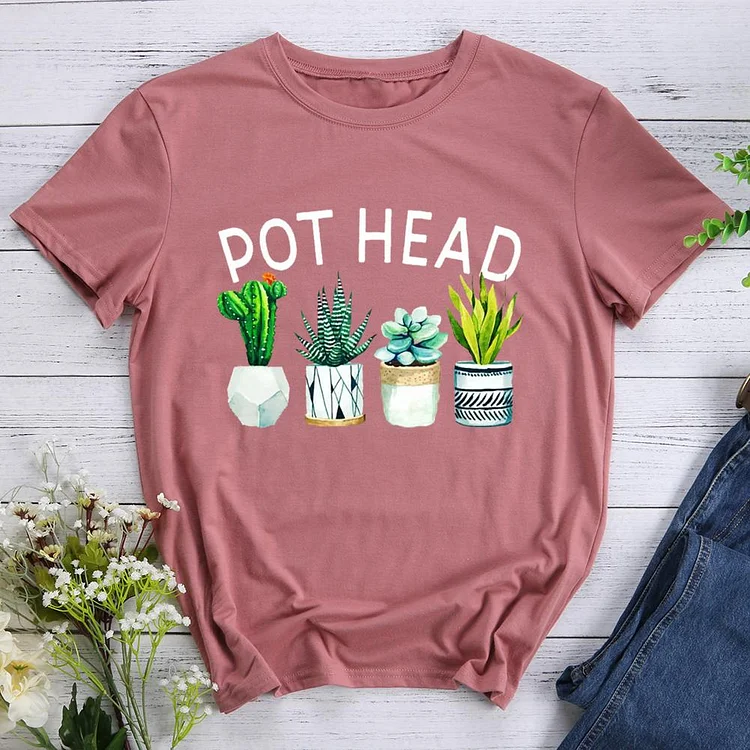 Pot Head Round Neck T-shirt