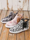 Casual Lace-up Decor Fringe High Top Canvas Shoes with Side Zip