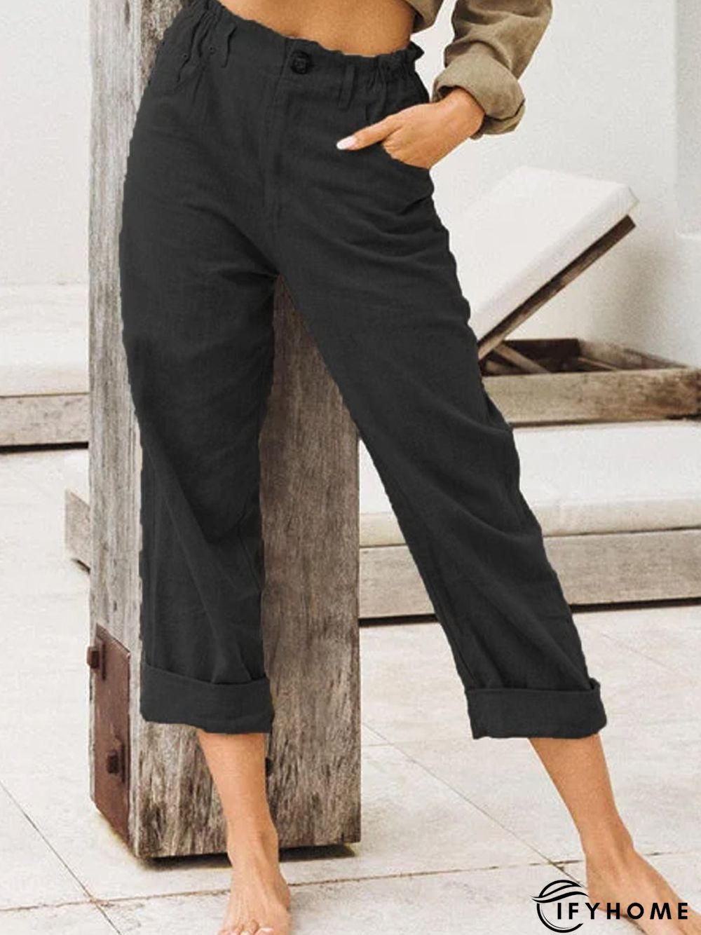 Casual Cotton Plain Linen Pants | IFYHOME