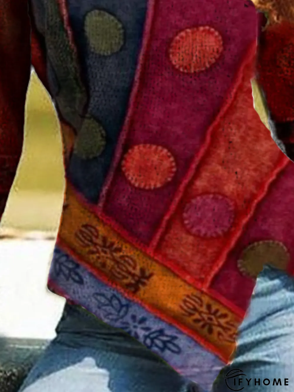 Printed Casual Long Sleeve Tunic Top | IFYHOME
