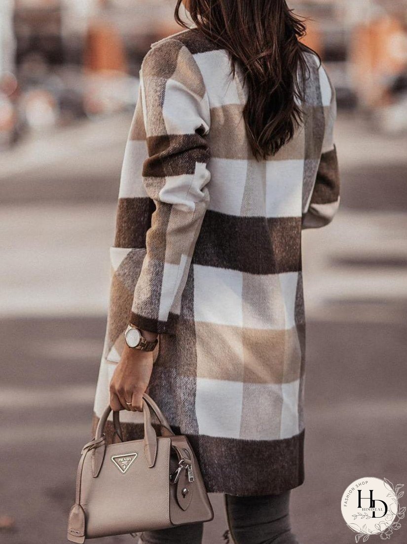 Stylish Winter Plaid Coat