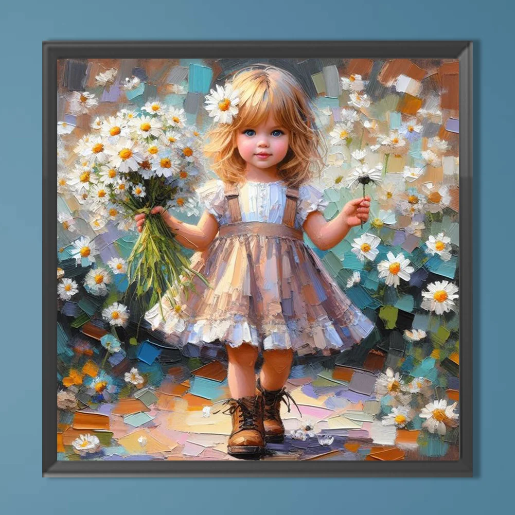 Diamond Painting - Full Round Drill - Flower Girl(Canvas|40*40cm)