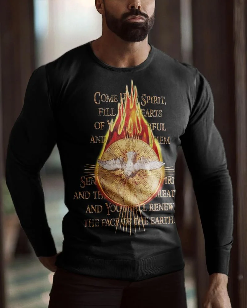 Men's Casual Jesus Printed Long Sleeves