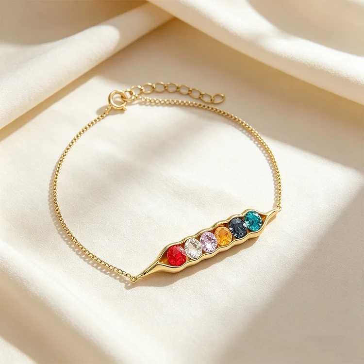 For Mom - Customized 1-6 Birthstones Peas Bracelet