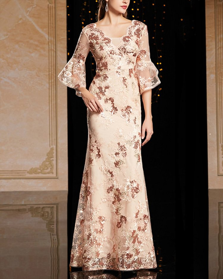 Women's Solid Color Embroidery Dress