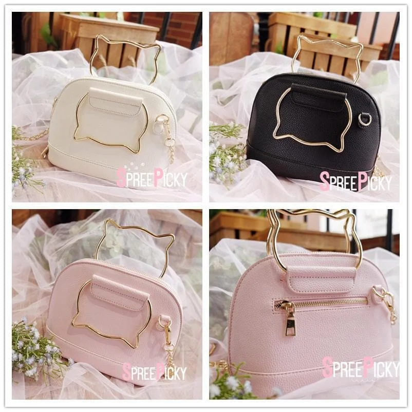 Black/White/Pink Harajuku Cat Handles Bag SP179501