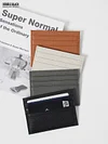 Top-Grain Cowhide Leather Simple One-Piece Card Holder | Exquisite and Compact, Multiple Card Slots for Portable ID Card Holder