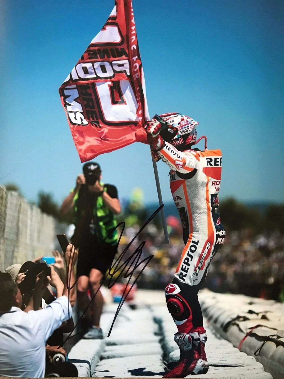 MARC MARQUEZ HAND SIGNED REPSOL HONDA MOTOGP 16X12 Photo Poster painting PROOF.