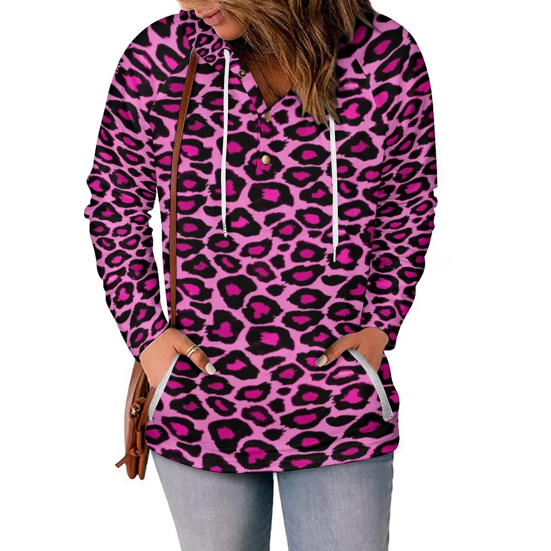 Hot Pink & Black Pattern Pullover Sweater Size Medium