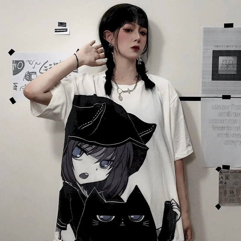 bf cartoon women tops tshirts anime Korean style t-shirts summer sweet kawii fashion t shirts  preppy couple clothes o-neck tee