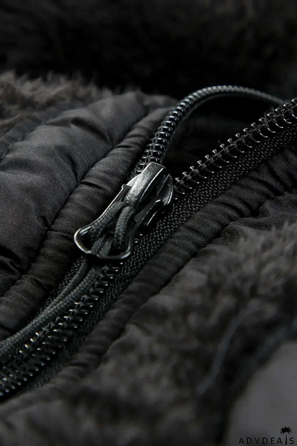 Zip Up Sherpa Coat With Pocket